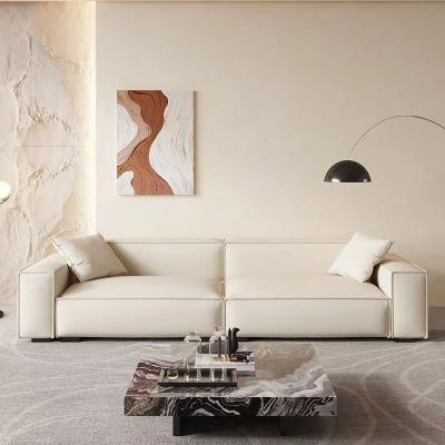 现代意式极简设计师款仿真皮豆腐块沙发 W35Y074C